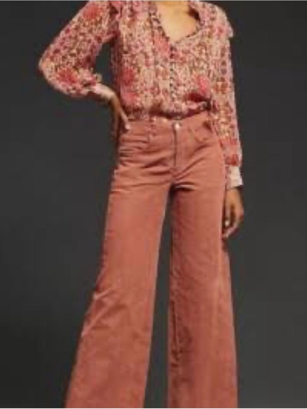 Pilcro Dusty Rose wide leg Flare Pants size 26